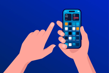 Male hand holding a phone.