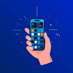 Male hand holding a phone.