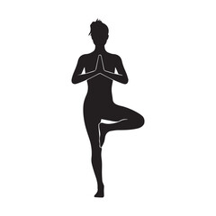 Zen Yoga Pose Silhouette for Wellness Products