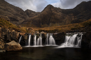 Fairy pools waterfalls in Skye Island, Scotland