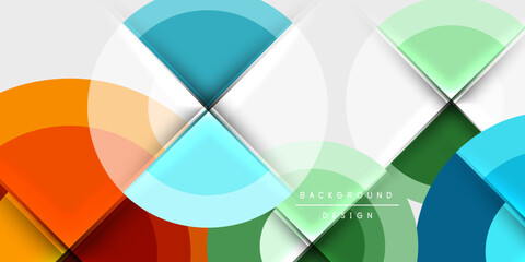 Fototapeta premium Circle and semi circle geometric background. Vector Illustration For Wallpaper, Banner, Background, Card, Book Illustration, landing page