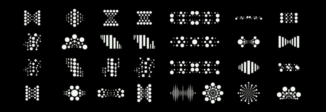 Colecci&oacute;n de elementos abstractos geom&eacute;tricos y s&iacute;mbolos din&aacute;micos y org&aacute;nicos
