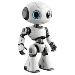 Friendly modern robot, isolated on a white background
