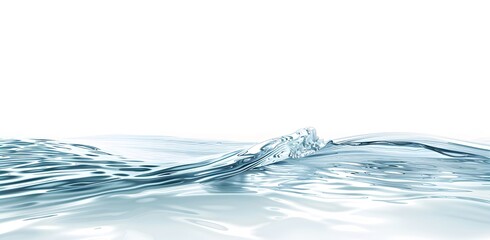 A serene wave of clear water against a minimalistic white background.