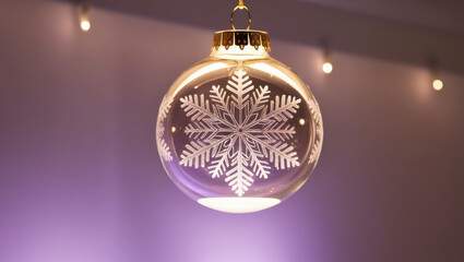 Elegant Christmas Ornament with Snowflake Design