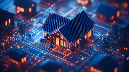 Obraz premium The concept of the Internet of Things with an image of a smart home, featuring various connected devices and appliances AI