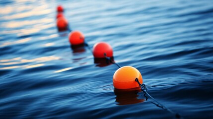 Floating Buoys on a Calm Waterway