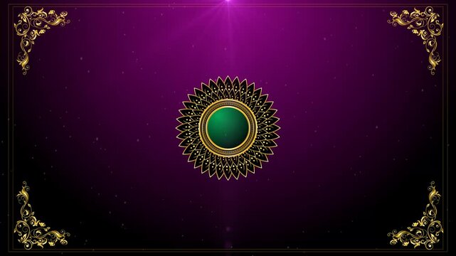 floral frame with mandala purple gradient background 