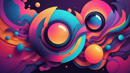 Vibrant 2D Graphic Wallpaper with Grainy Gradients