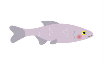Cute fish. Vector simple color flat illustration.