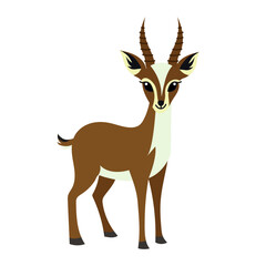 Cute gazella. Vector simple color flat illustration.