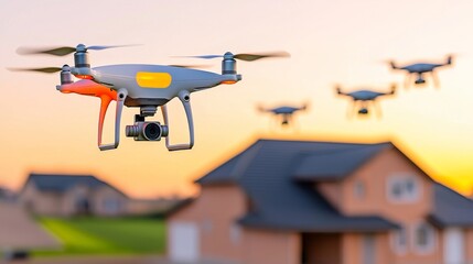 Precision agriculture is revolutionizing farming, as evidenced by high-tech drones flying over crop fields.