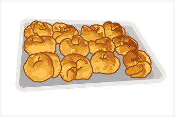 Bulemas. Bourekas. Vector simple color flat illustration.