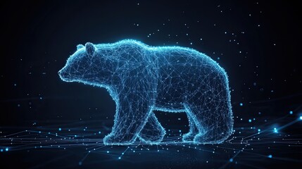 A digital bear made of blue lines represents the effectiveness of the Polars program in data analysis. 