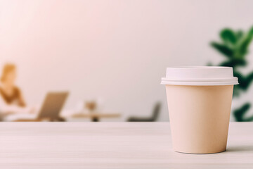 Coffee break in modern office space - minimalist design for business and lifestyle