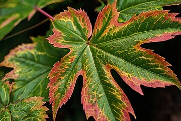 autumn leaves background,closeup_daun_maple_berwarna_tampilan_tabel