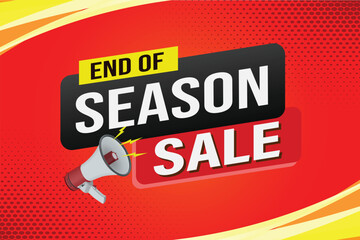 Season sale word mega phone concept vector illustration and 3d style, landing page, template, ui, web, mobile app, poster, banner, flyer, background, gift card, coupon, label, wallpaper

