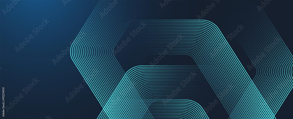 Aufkleber digital hexagonal blue abstract background. digital futuristic technology concept with hexagons. geo