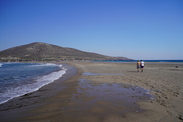 Prasonisi bay is a famous windsurf spot in Greece