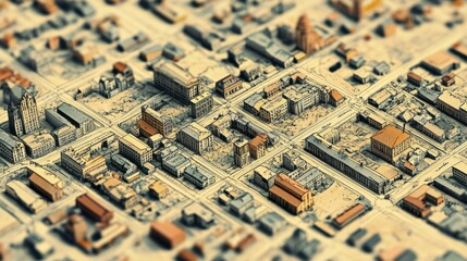 Naklejka premium Cadastre City Building Survey Map