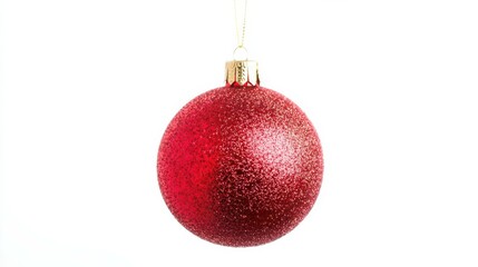 Christmas ball hanging isolated on white background