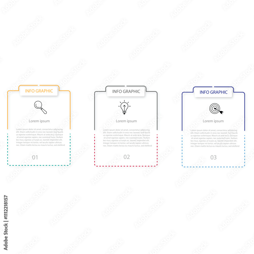 Wall mural infographic template 3 dots template frame style with 3 dots stage template or steps with slice tabl