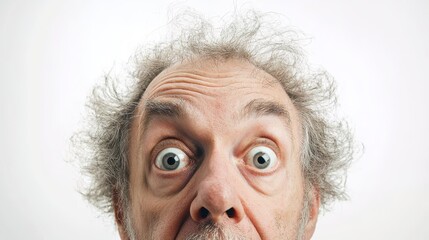 Closeup Of A Mans Face Showing Surprise