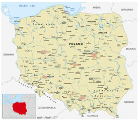 Obraz premium vector map of the Republic of Poland