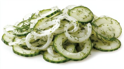 Fresh Cucumber and Onion Salad with Dill for Healthy Eating