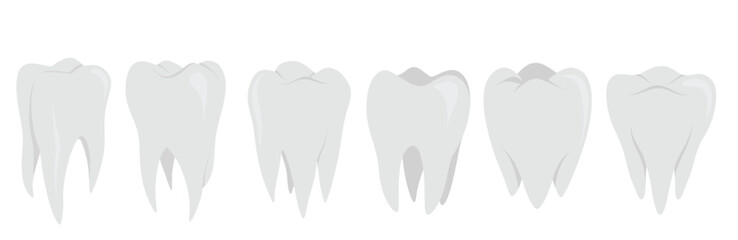 Medical tooth in the flat style on white background.
