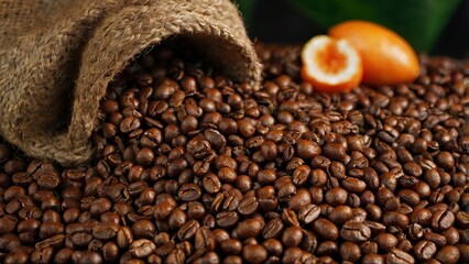 Fototapeta premium cup of coffee with cinnamon,closeup_dua_orang_berjabat_tangan_saat_pertem