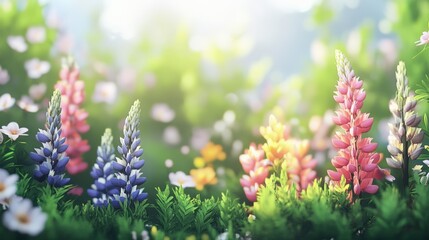 Obraz premium Vibrant Blooming Flower Field