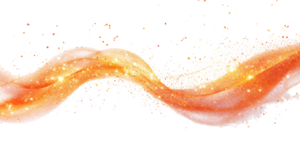 Twisting trail of bright fire sparks transparent background