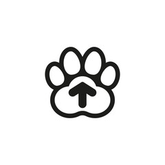 A paw print with an arrow pointer inside. © Siarhei