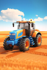 Fototapeta premium agricultural machinery in the field tractor Generative AI