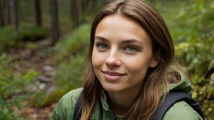 portrait of a woman,closeup_of_a_young_caucasian_woman_with_green