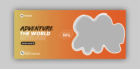 Obraz premium Travel facebook cover design template or holiday facebook cover design for web banner