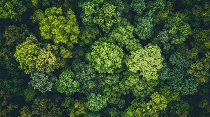 Fototapeta premium Aerial View of Lush Green Forest Canopy