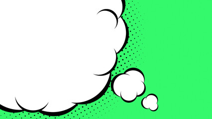 ポップな煙のフレームイラスト　左側に膨らむバージョン