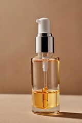 Naklejka premium bottle of perfume with flower,closeup_of_cosmetic_pipette_with_essential_oil