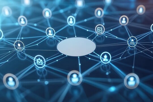 Backlink connections diagram with central blank space, backlink graphic, network overview