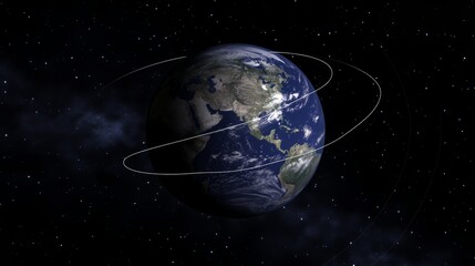 Obraz premium Earth axis diagram illustration showing the tilt of the Earth's rotational axis relative to its orbital plane, explaining the cause of seasonal changes and the distribution of sunlight