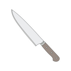 kids drawing kitchen knife cartoon isolated