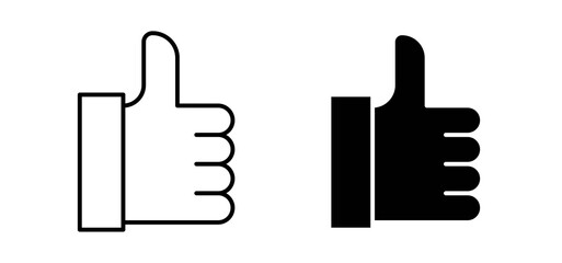 Like icons in black filled and outlined style