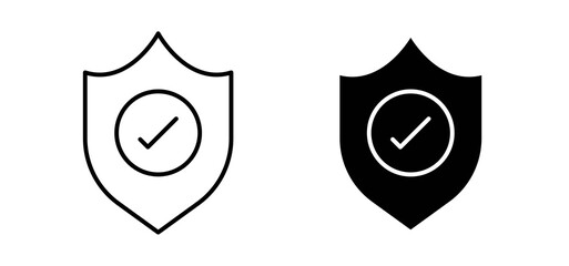 Security icons in black filled and outlined style