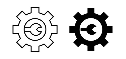 Project Development icons in black filled and outlined style