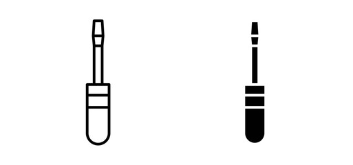 Screwdriver icons in black filled and outlined style