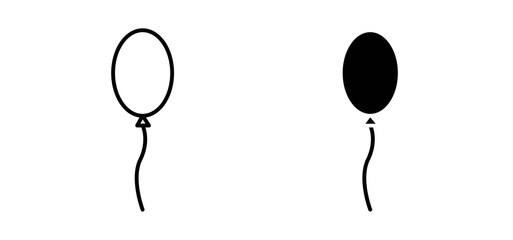 Balloon icons in black filled and outlined style