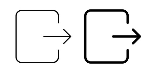 Logout icons in black filled and outlined style
