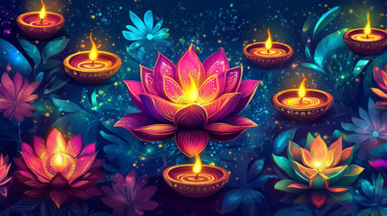 festival of lights on night background